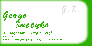 gergo kmetyko business card